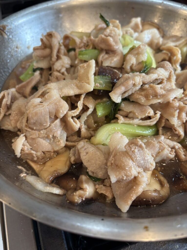 Trader Joe'sの青梗菜 bok choy を使った炒め物
