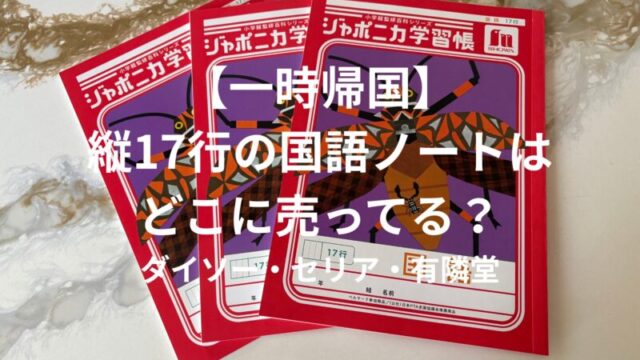一時帰国中に購入した縦17行の国語ノート
